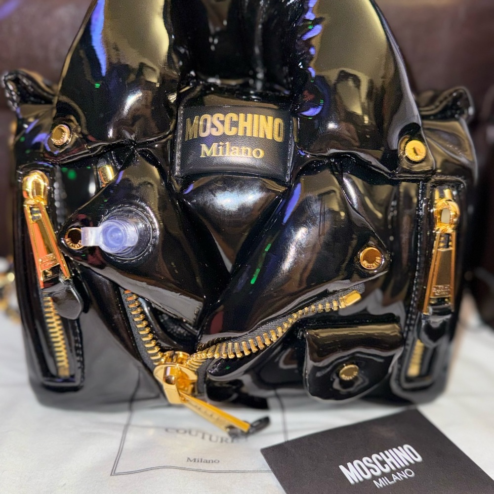 Moschino Black and Gold Handbag